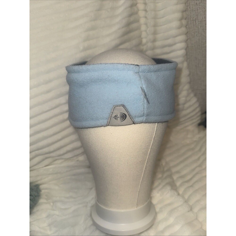 1994 Old Navy Fleece Head Band OS Ear Covers Light Blue Grey Reversible 10.5”